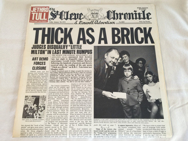 Jethro Tull - Thick As A Brick (LP, Album, Promo)